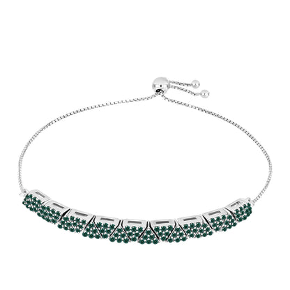 Ezüst Karkötő Zöldes Tengerkék Moissanite-tal