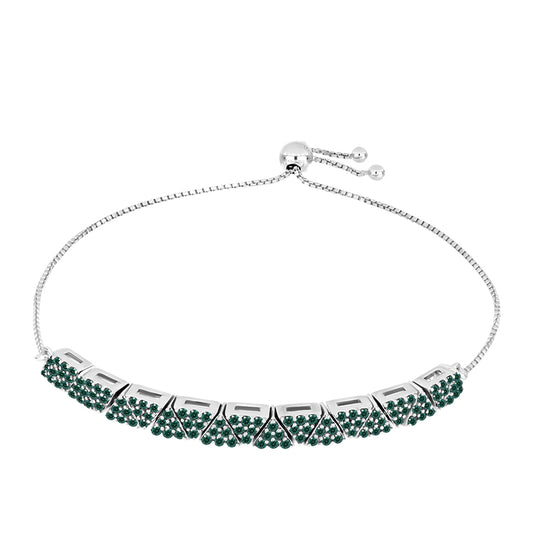 Ezüst Karkötő Zöldes Tengerkék Moissanite-tal