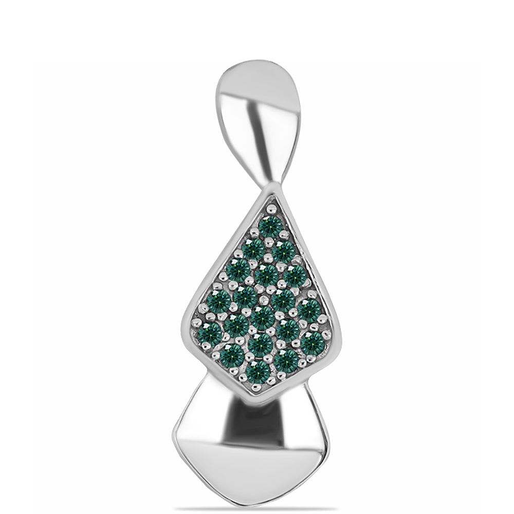 Ezüst Medál Zöldes Tengerkék Moissanite-tal