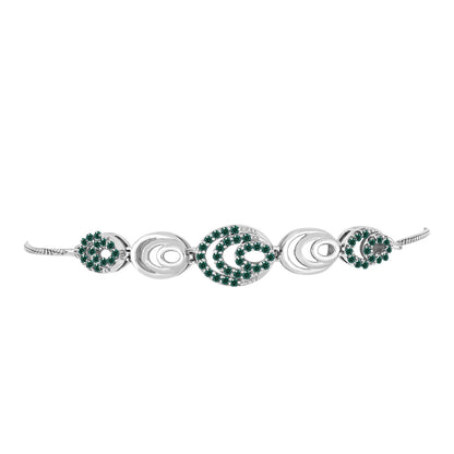 Ezüst Karkötő Zöldes Tengerkék Moissanite-tal