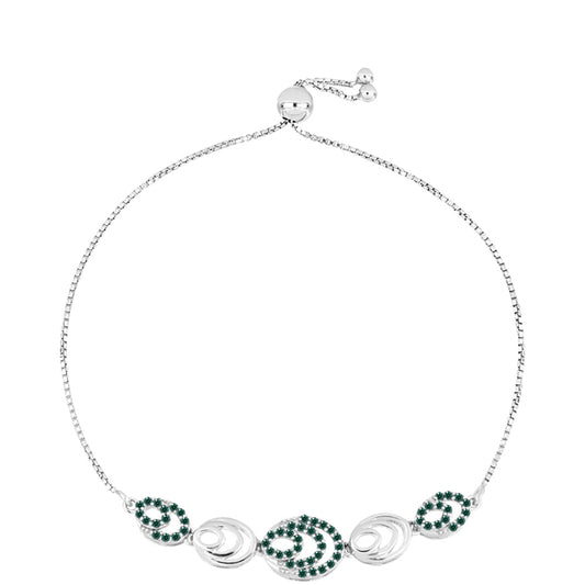 Ezüst Karkötő Zöldes Tengerkék Moissanite-tal
