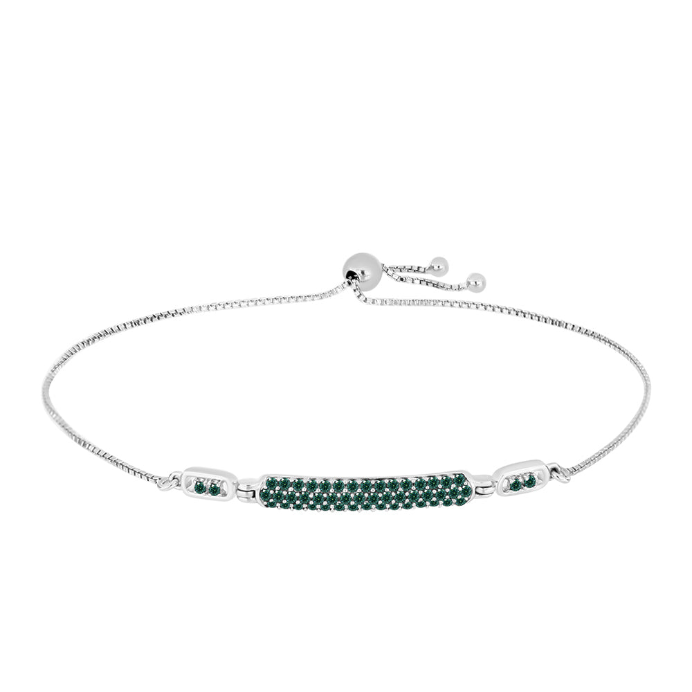 Ezüst Karkötő Zöldes Tengerkék Moissanite-tal
