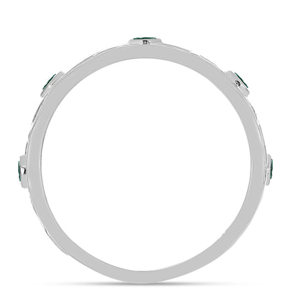 Ezüst Gyűrű Zöldes Tengerkék Moissanite-tal