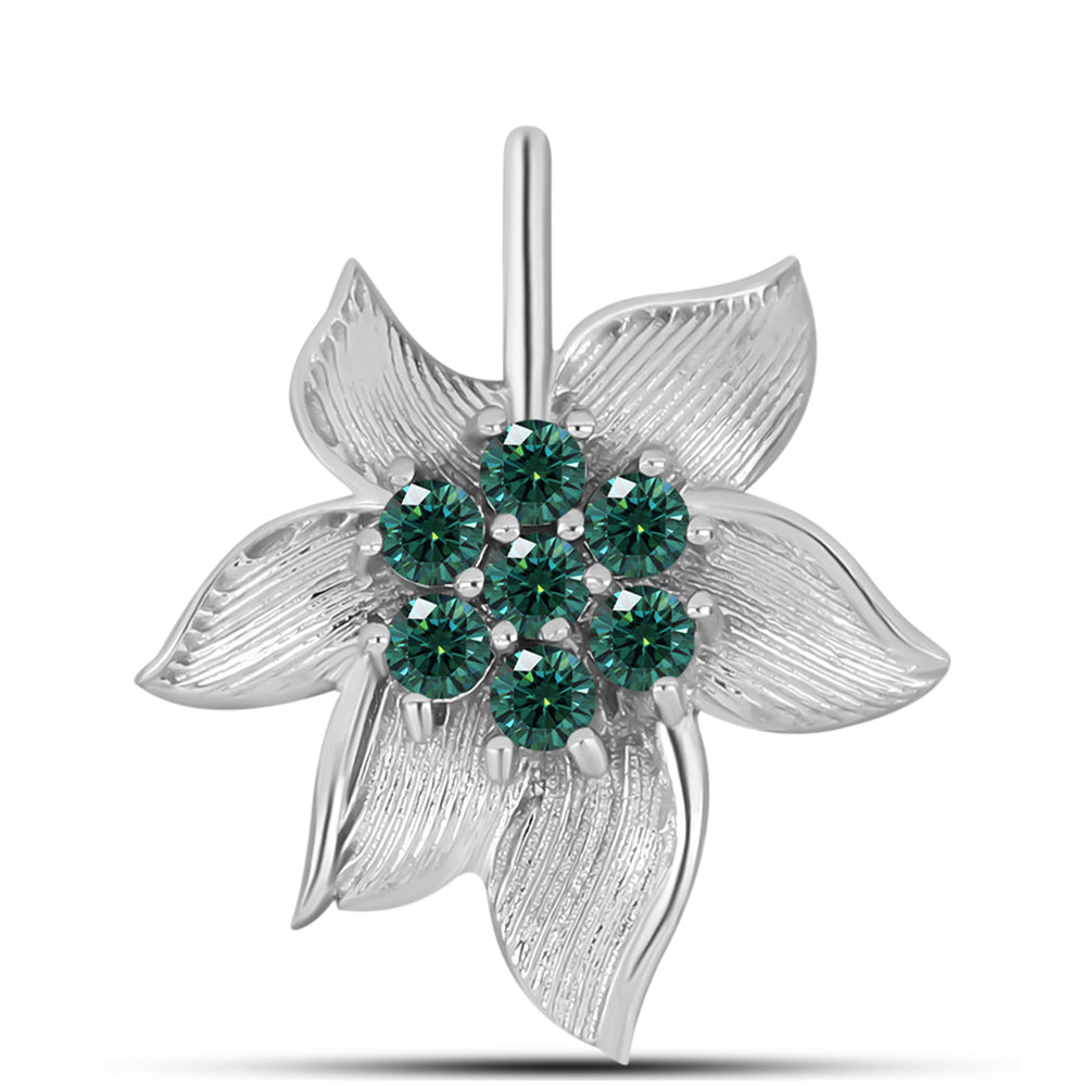 Ezüst Medál Zöldes Tengerkék Moissanite-tal