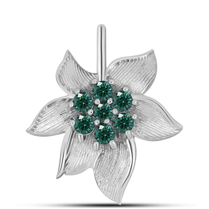 Ezüst Medál Zöldes Tengerkék Moissanite-tal