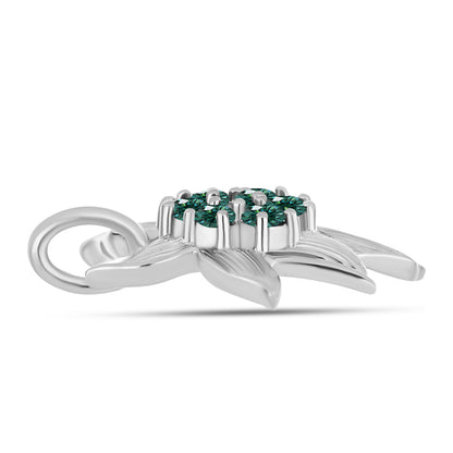 Ezüst Medál Zöldes Tengerkék Moissanite-tal