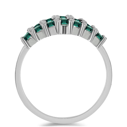 Ezüst Gyűrű Zöldes Tengerkék Moissanite-tal