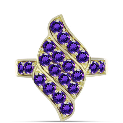 Arannyal Bevont Ezüst Gyűrű Marokkói Ametiszttel
