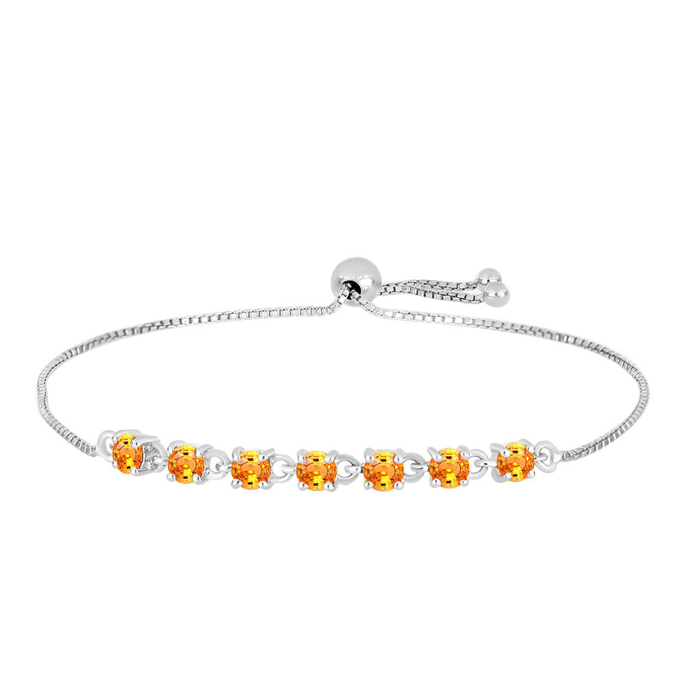 Ezüst Karkötő Padparadschai Zafírral