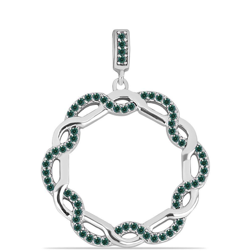 Ezüst Medál Zöldes Tengerkék Moissanite-tal