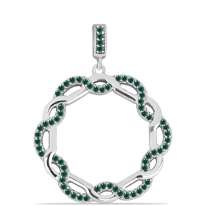 Ezüst Medál Zöldes Tengerkék Moissanite-tal