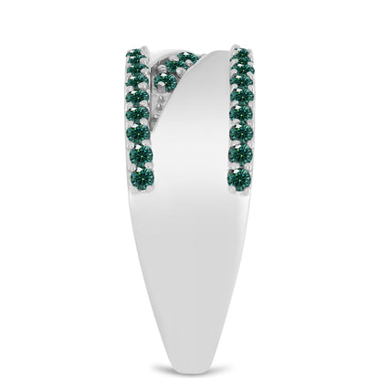 Ezüst Gyűrű Zöldes Tengerkék Moissanite-tal