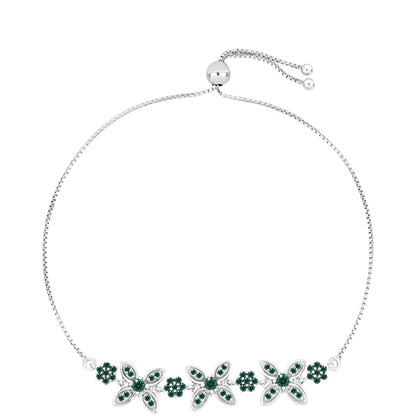 Ezüst Karkötő Zöldes Tengerkék Moissanite-tal