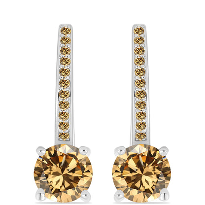Ezüst Fülbevaló Pezsgő Moissanite-tal