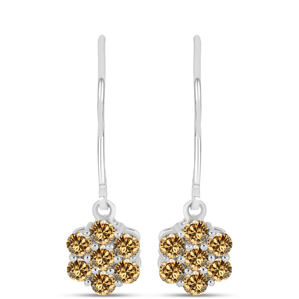 Ezüst Fülbevaló Pezsgő Moissanite-tal