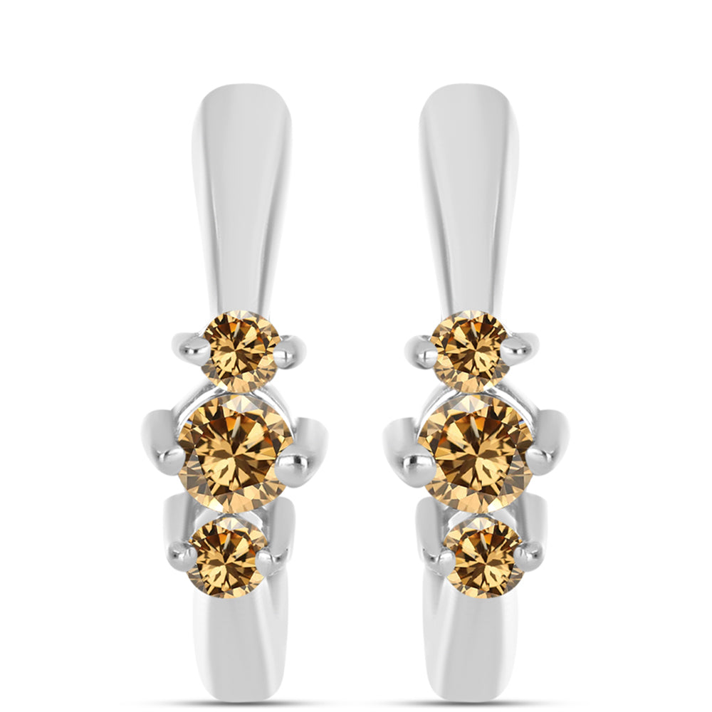 Ezüst Fülbevaló Pezsgő Moissanite-tal