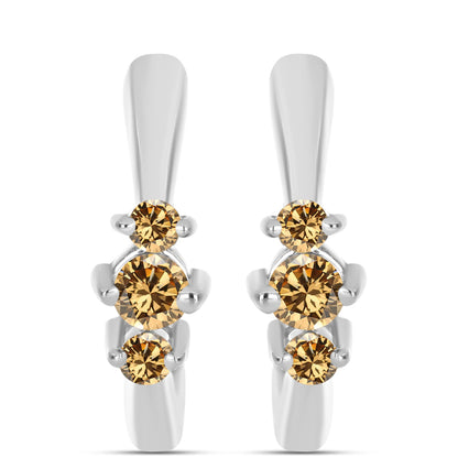 Ezüst Fülbevaló Pezsgő Moissanite-tal