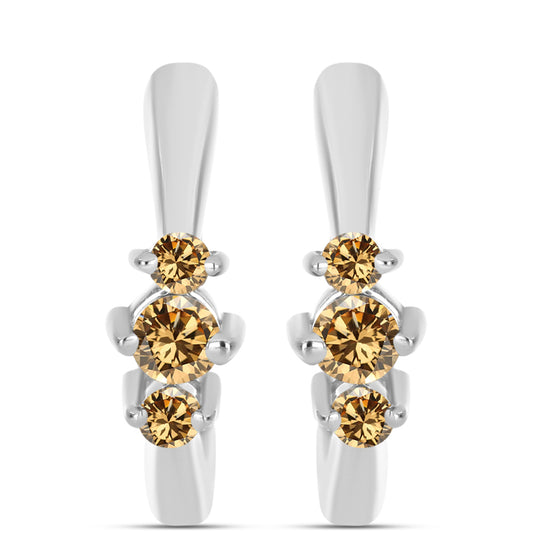 Ezüst Fülbevaló Pezsgő Moissanite-tal