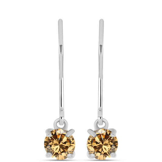 Ezüst Fülbevaló Pezsgő Moissanite-tal