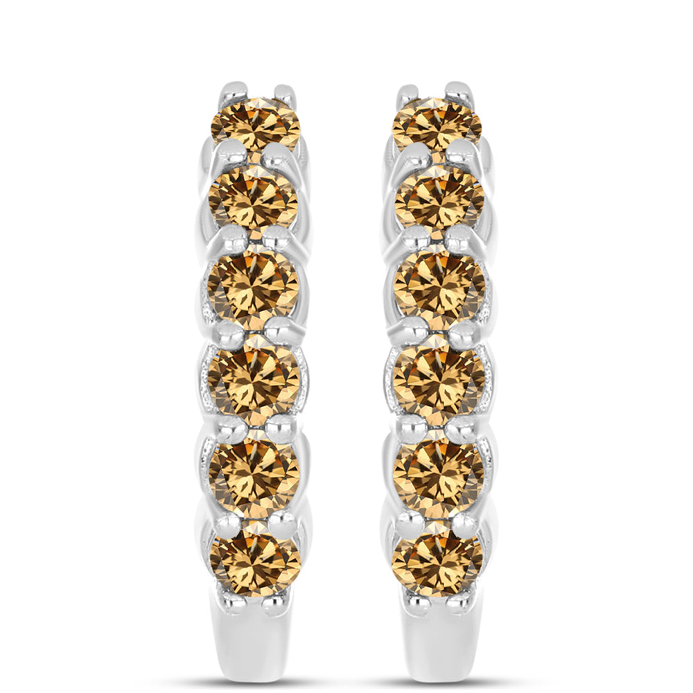 Ezüst Fülbevaló Pezsgő Moissanite-tal