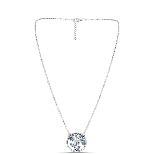 Ezüst Nyaklánc Óceánkék Moissanite-tal