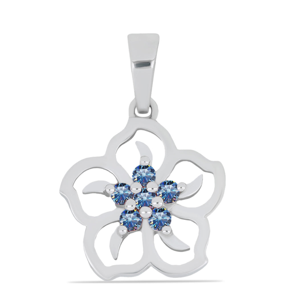 Ezüst Medál Óceánkék Moissanite-tal