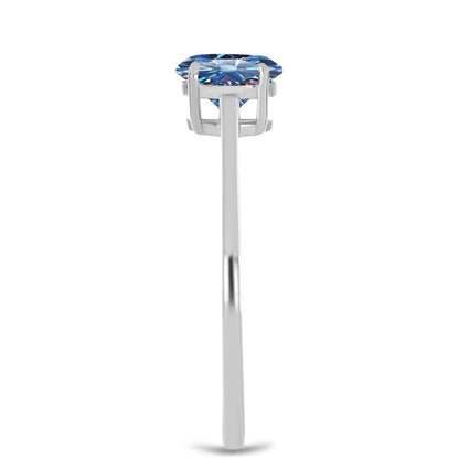Ezüst Gyűrű Óceánkék Moissanite-tal