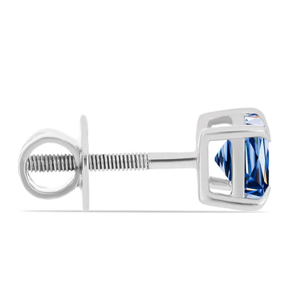 Ezüst Fülbevaló Óceánkék Moissanite-tal
