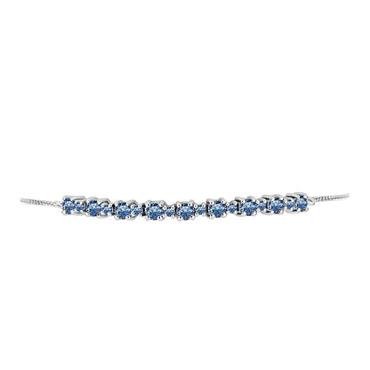 Ezüst Karkötő Óceánkék Moissanite-tal