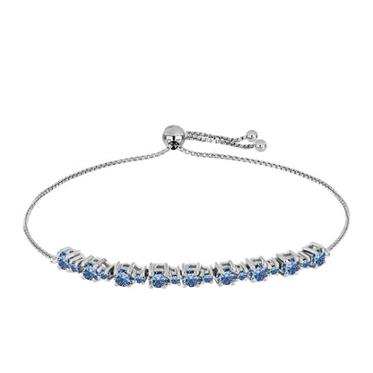 Ezüst Karkötő Óceánkék Moissanite-tal