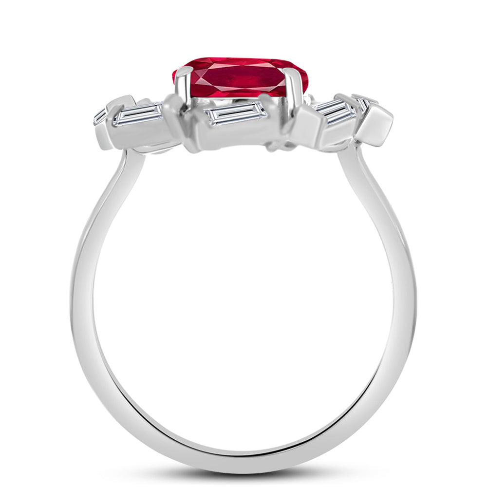 Ezüst Gyűrű Madagaszkári Rubinnal és Fehér Topázzal