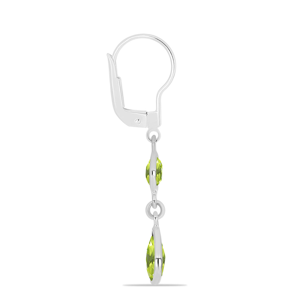 Ezüst Fülbevaló Changbai Peridottal