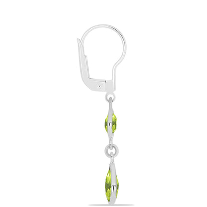 Ezüst Fülbevaló Changbai Peridottal