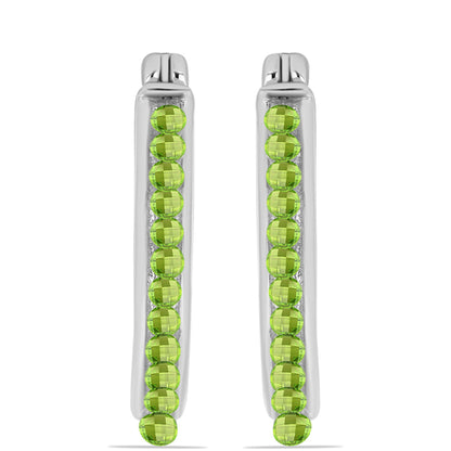 Ezüst Fülbevaló Changbai Peridottal