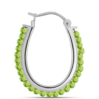 Ezüst Fülbevaló Changbai Peridottal