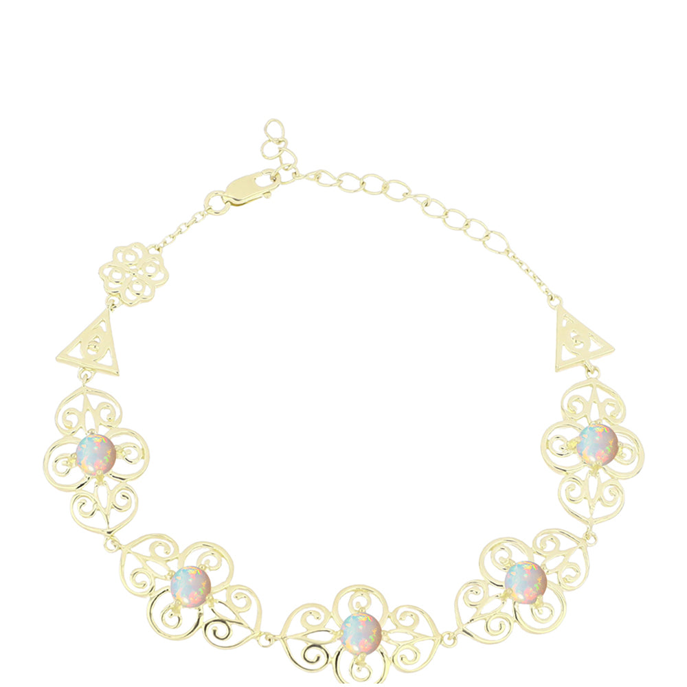 Arannyal Bevont Ezüst Karkötő Welo Opállal