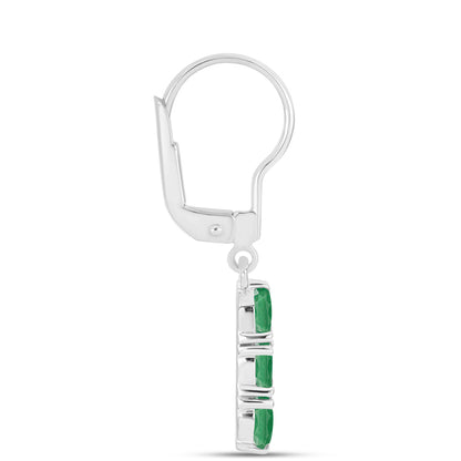 Ezüst Fülbevaló Brazil Smaragddal