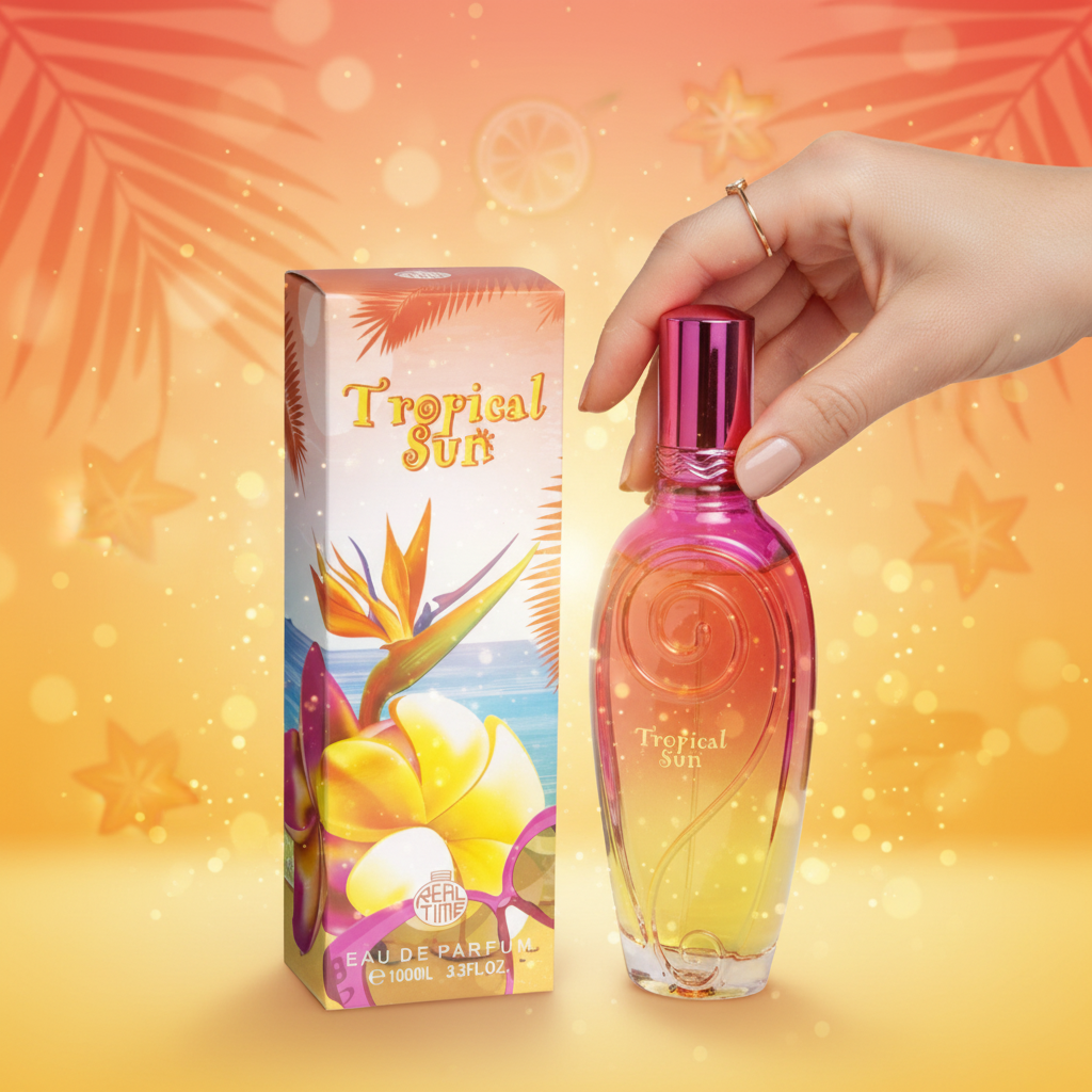 100 ml Eau de Perfume "TROPICAL SUN"  Gyümölcsös Pézsma Illat Nőknek