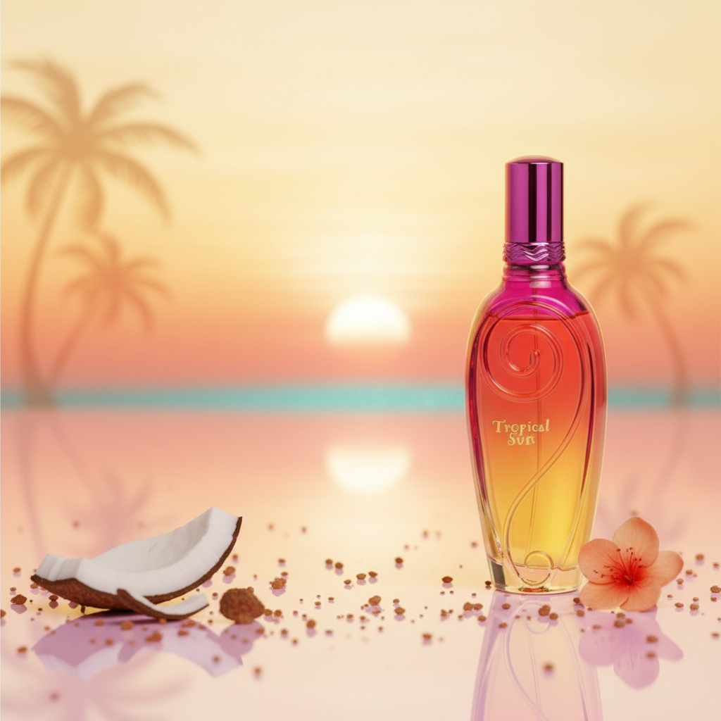 100 ml Eau de Perfume "TROPICAL SUN"  Gyümölcsös Pézsma Illat Nőknek