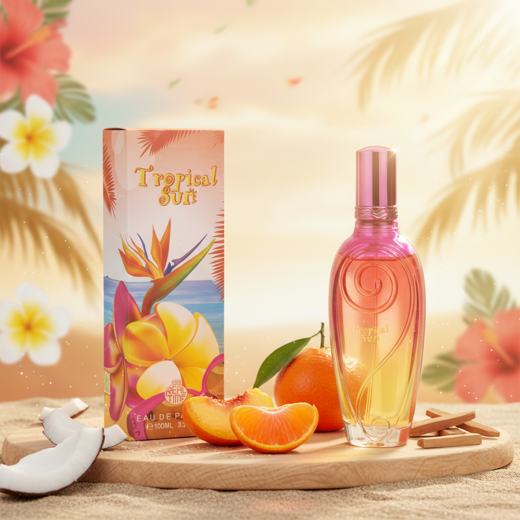 100 ml Eau de Perfume "TROPICAL SUN"  Gyümölcsös Pézsma Illat Nőknek