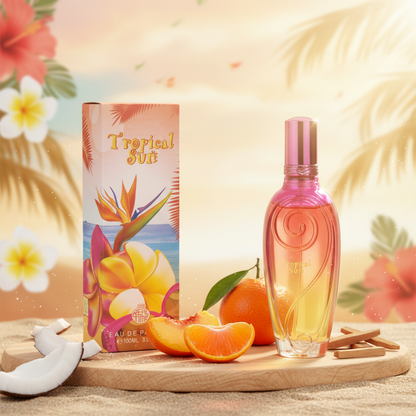 100 ml Eau de Perfume "TROPICAL SUN"  Gyümölcsös Pézsma Illat Nőknek