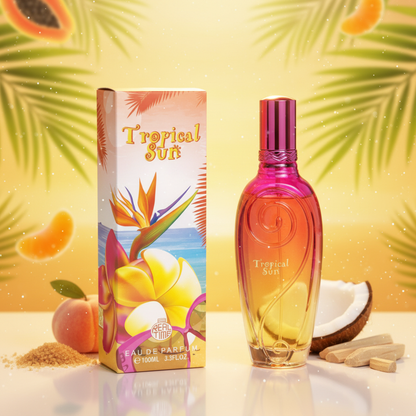100 ml Eau de Perfume "TROPICAL SUN"  Gyümölcsös Pézsma Illat Nőknek