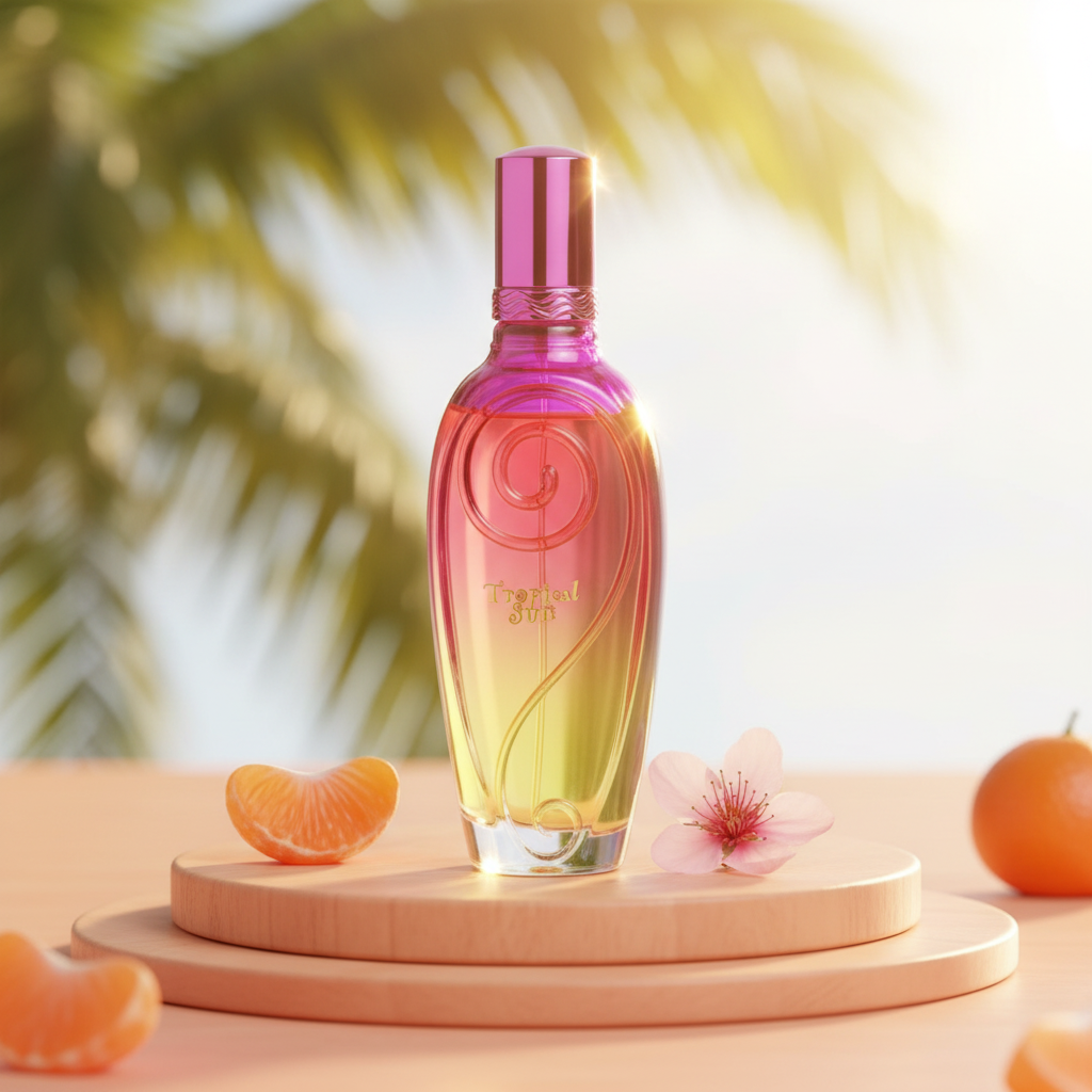 100 ml Eau de Perfume "TROPICAL SUN"  Gyümölcsös Pézsma Illat Nőknek