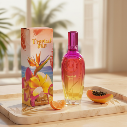 100 ml Eau de Perfume "TROPICAL SUN"  Gyümölcsös Pézsma Illat Nőknek